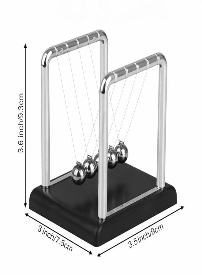 DORLANK Newton Cradle Pendulum | Metal Perpetual Motion Toy & Swing Balance Collision 5 Ball | Figurine Physics Gadget with Polished Plastic Base & Nylon Strings for Office Desk (Multicolur) - Image 2